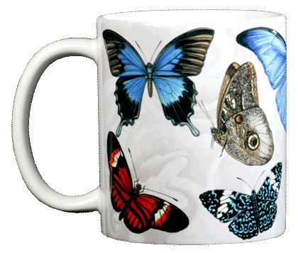 Exotic Butterflies Ceramic Mug - Front