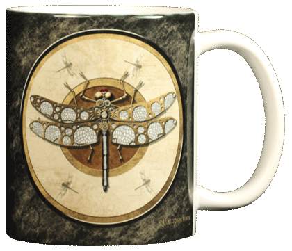 Steampunk Dragonfly Ceramic Mug - Back
