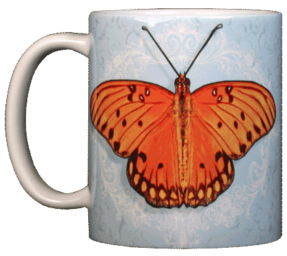 Gulf Fritillary Ceramic Mug - Front