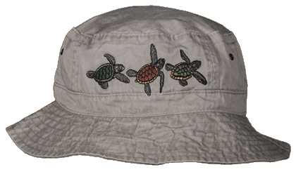 Sea Turtle Trio Embroidered Bucket Cap (LG-XL)