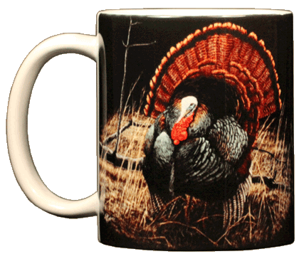 Wild Turkey Strutting Ceramic Mug - Front