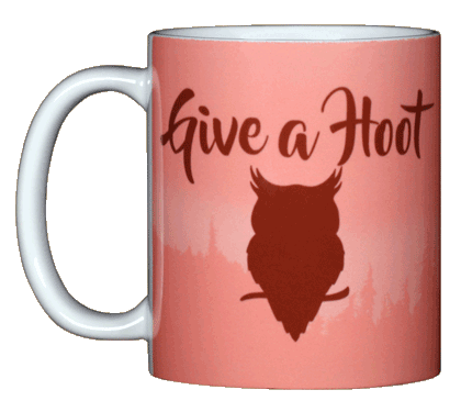 Give A Hoot Owl Ceramic Mug - Front