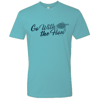 Go With The Flow Turtle Unisex T-shirt - Tahite Blue