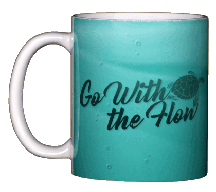 Go With the Flow Turtle Ceramic Mug - Front