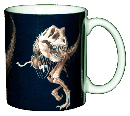 T-Rex Skeleton Ceramic Mug - Back