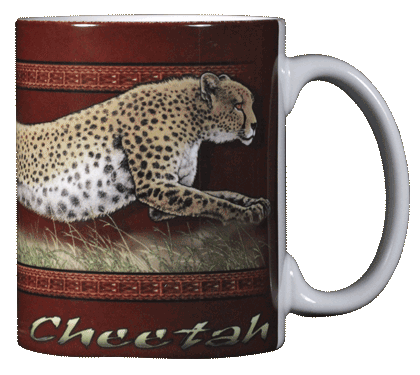 Cheetah Ceramic Mug - Back