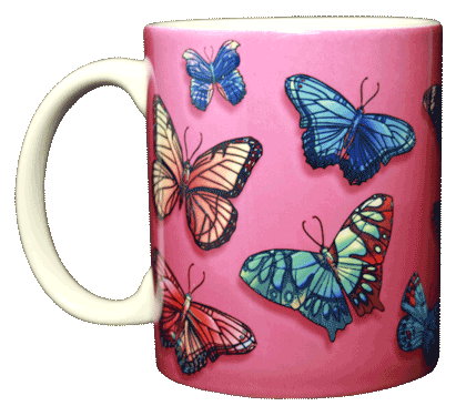 Butterfly Rainbow Ceramic Mug - Front