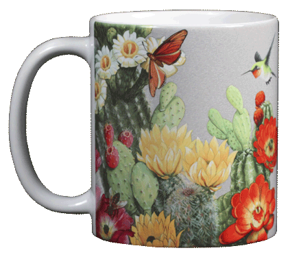 Cactus Flowers Ceramic Mug - Front