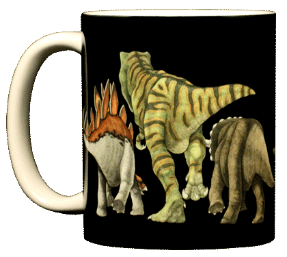 Dino Heads & Tails Ceramic Mug - Front