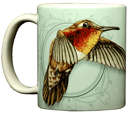 Rufus Hummingbird Ceramic Mug - Front