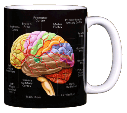 Vintage Brain Ceramic Mug - Back