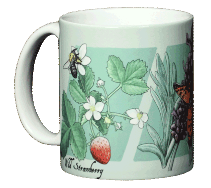 Strawberry, Lavender, Thyme Ceramic Mug - Front