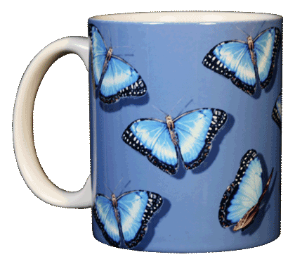 Morpho Glitter Ceramic Mug - Front