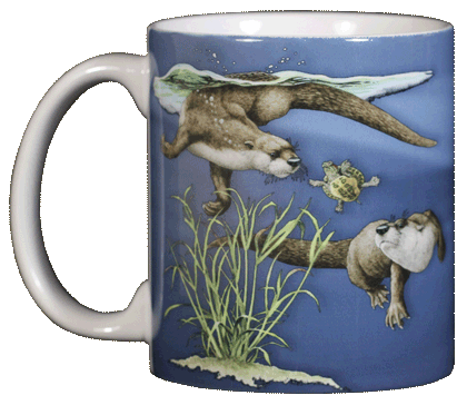 Otter Splash Ceramic Mug - Front