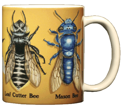 Bee Circle Ceramic Mug - Back