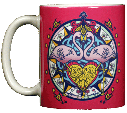 Flamingo Hex Ceramic Mug