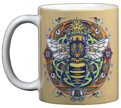 Honey Bee Hex Ceramic Mug