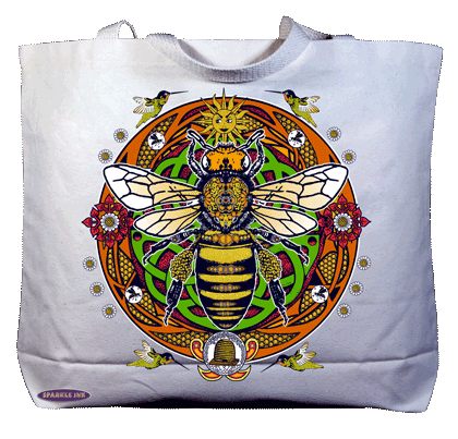 Honey Bee Hex Canvas Tote