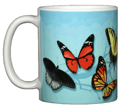 Butterfly Fancy Ceramic Mug - Front