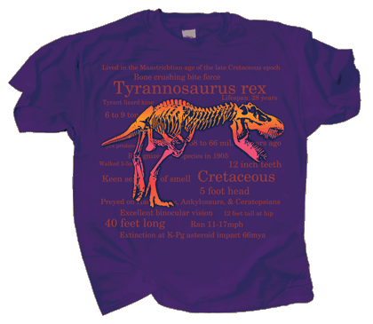 Neon T-Rex Adult T-shirt