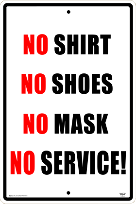 No Mask No Service Sign - DC