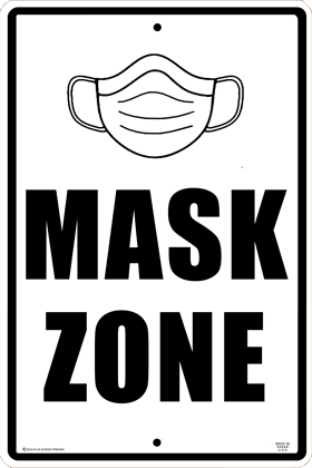 Mask Zone Warning Sign - DC