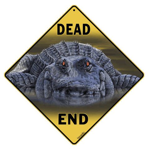 Alligator Dead End Sign