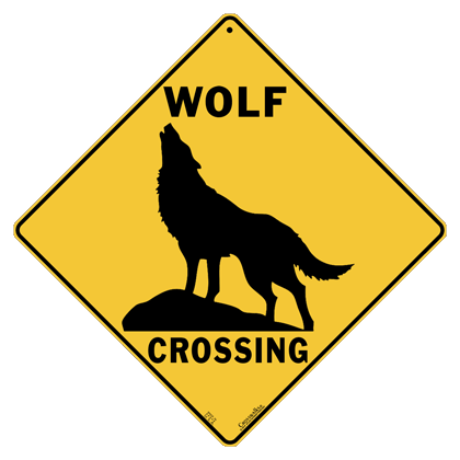 Wolf Silhouette Crossing