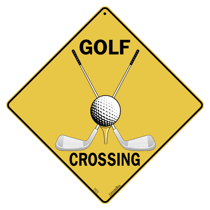 Golf Crossing Sign