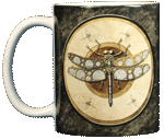 Steampunk Dragonfly Ceramic Mug - Front