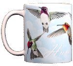 Hummingbirds Ceramic Mug - Front