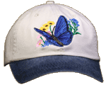Blue Butterfly Embroidered Cap