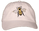 Honey Bee Embroidered Cap - Natural