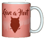 Give A Hoot Owl Ceramic Mug - Back
