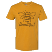 Bee Beautiful Unisex T-shirt - Next Level Antique Gold