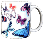 Butterfly Swirl Ceramic Mug - Back