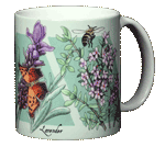 Strawberry, Lavender, Thyme Ceramic Mug - Back