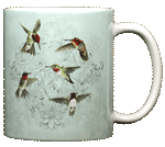 Hummingbird Lace Ceramic Mug - Back