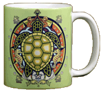 Sea Turtle Hex Ceramic Mug - Back